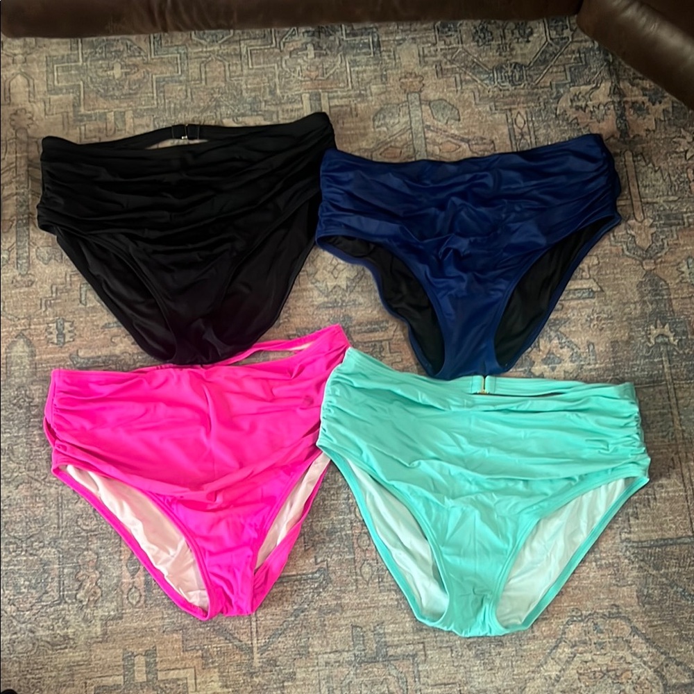 Set of Four High-Waisted Bikini Bottoms